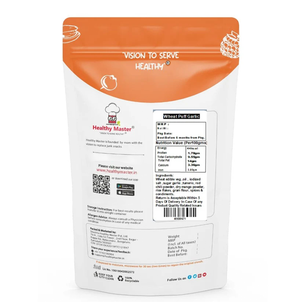 Wheat Puffs - Garlic Flavour