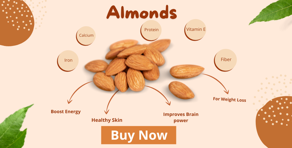 Almonds Image with Its Health Benefits of dry fruits for diabetic patients in the post of Diabetes reversal through dry fruits and healthy eating along with list of dry fruits and nuts for diabetic patients
