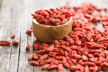 Goji Berries Benefits - Improve Skin, Health, and Hair - Wolfberry Benefits - Black Goji Berry - Lycium Benefits - Red Dates and Wolfberries Drink - Gou Qi Zi - Goji Berry Tea, Powder, and Juice - Weight Loss - Goji Berry Plant.