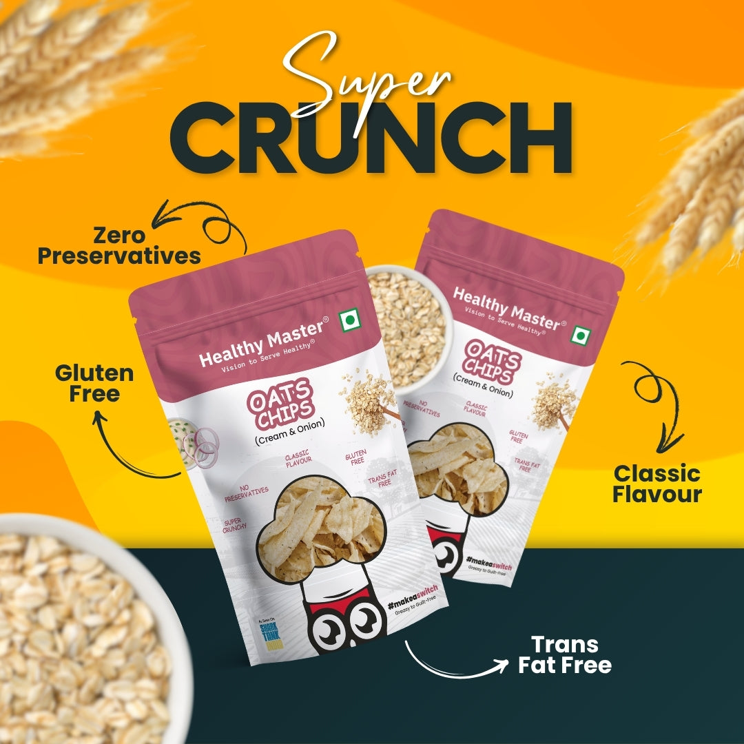 Oats Chips - Light and Crispy (Cream and Onion)
