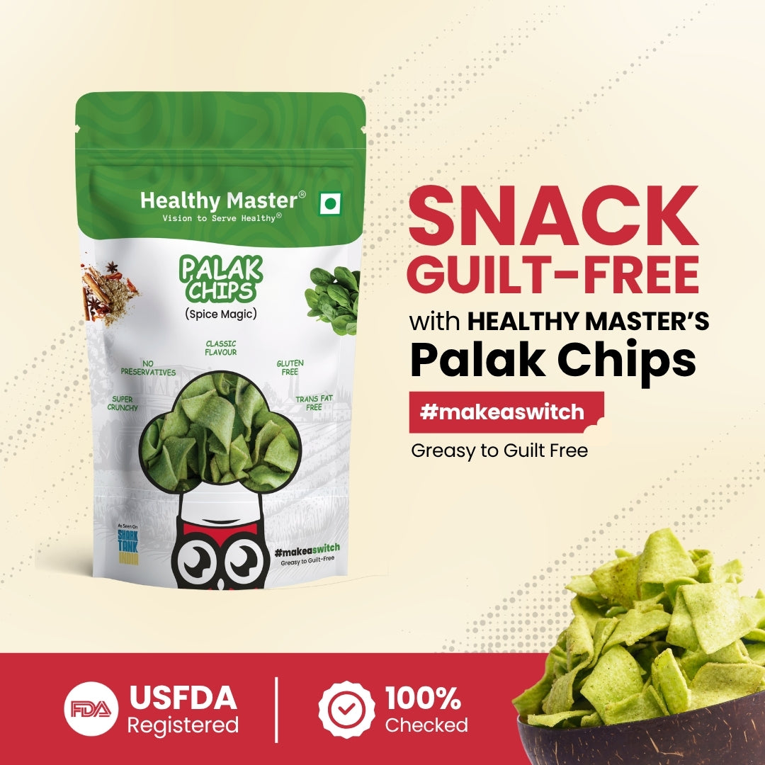Palak & Blackgram (Urad) Chips - Light and Crispy (Spice Magic)