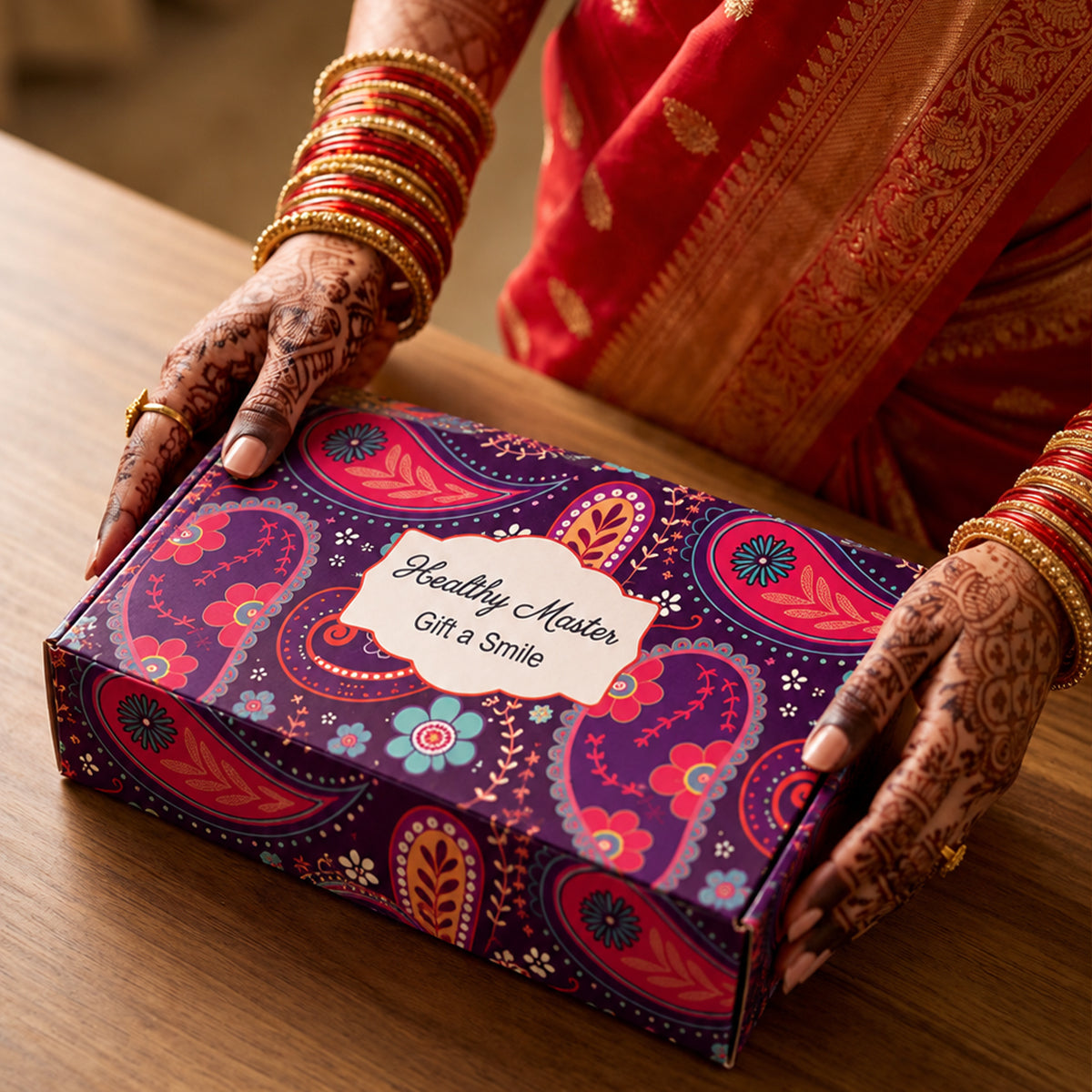 Opulent Giftset 2 | Diwali Gift Box with Chips, Almonds, Cookies & Pooja Essentials