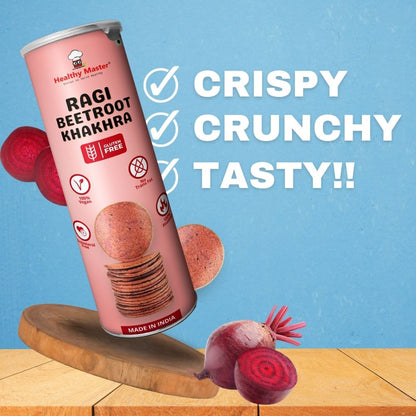 Roasted Ragi Beetroot Khakhra - Coin Sized