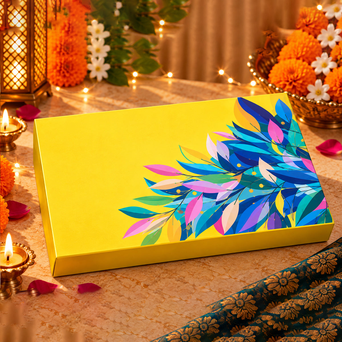 The Choco Tray | 24 Premium Square Chocolates Diwali Gift Box