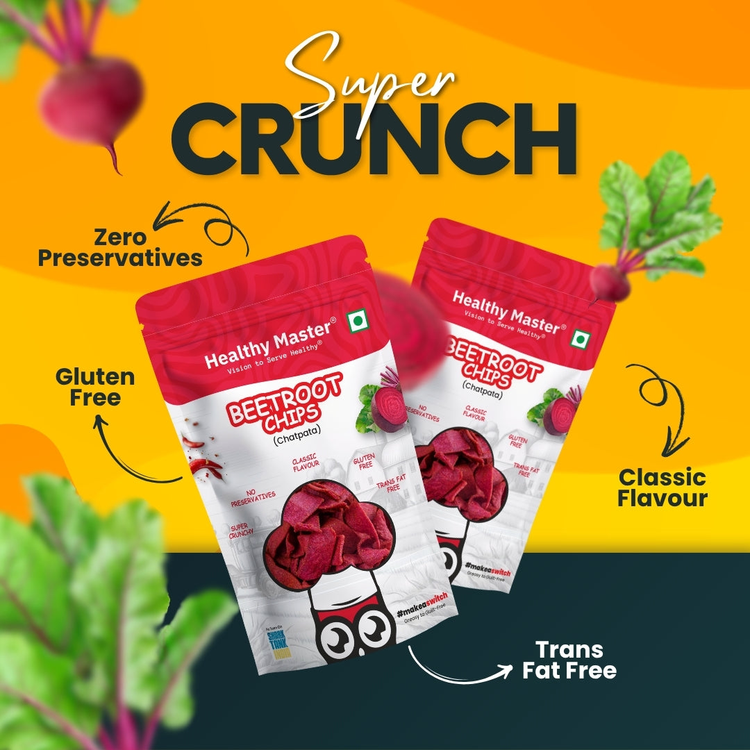 Beetroot Chips - Light and Crispy (Chatpata Spice)