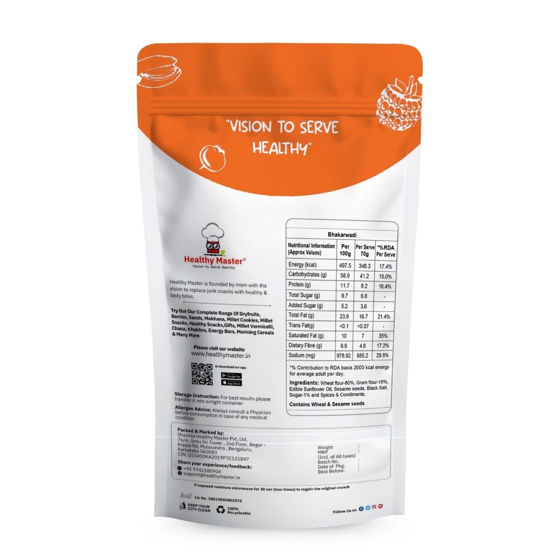 Light and Crispy Bhakarwadi | Contains Gram Flour - Source of Protein