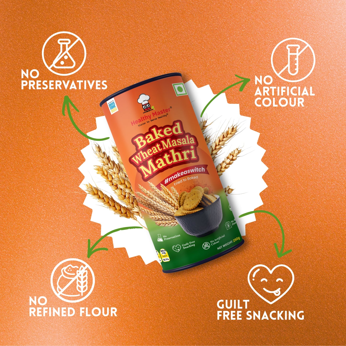 Wheat Mathri - Baked & Masala Flavour (Spicy)