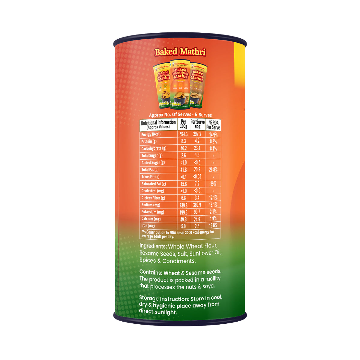 Wheat Mathri - Baked & Masala Flavour (Spicy)