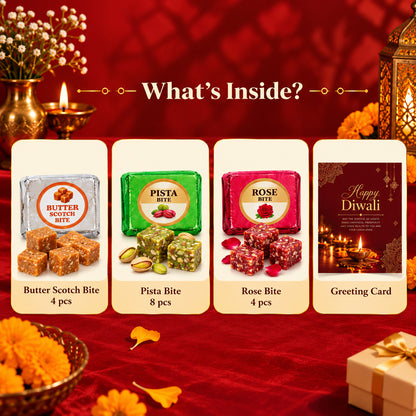 FitFest Hamper | Butterscotch, Pista & Rose Bites Diwali Gift Box