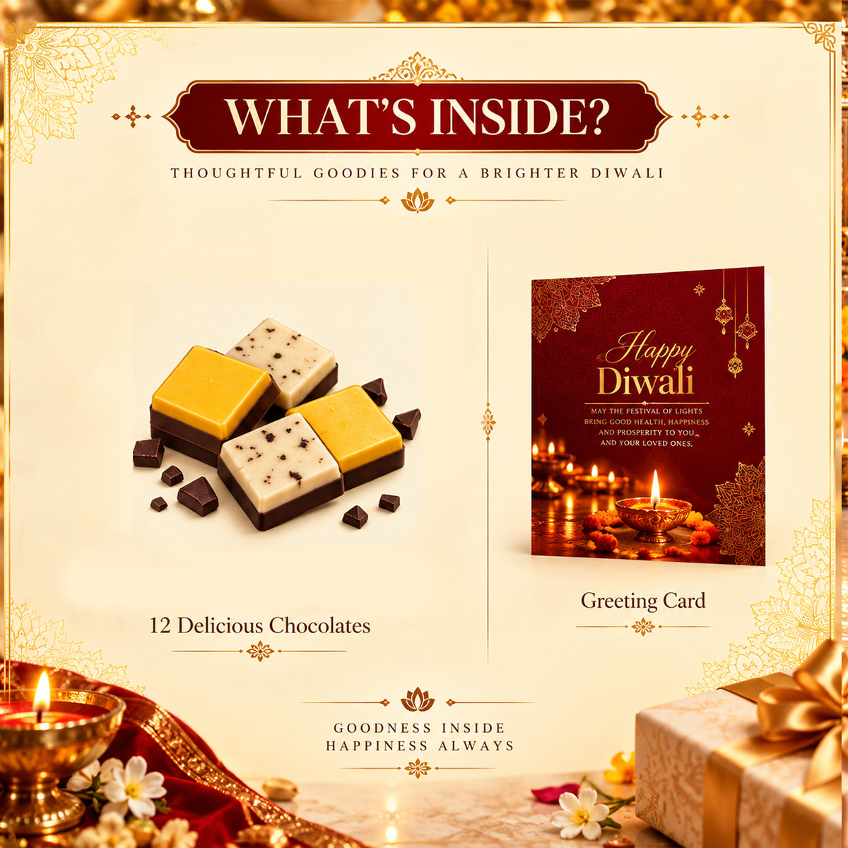 Tyohaar Treats | 12 Chocolates Diwali Gift Box