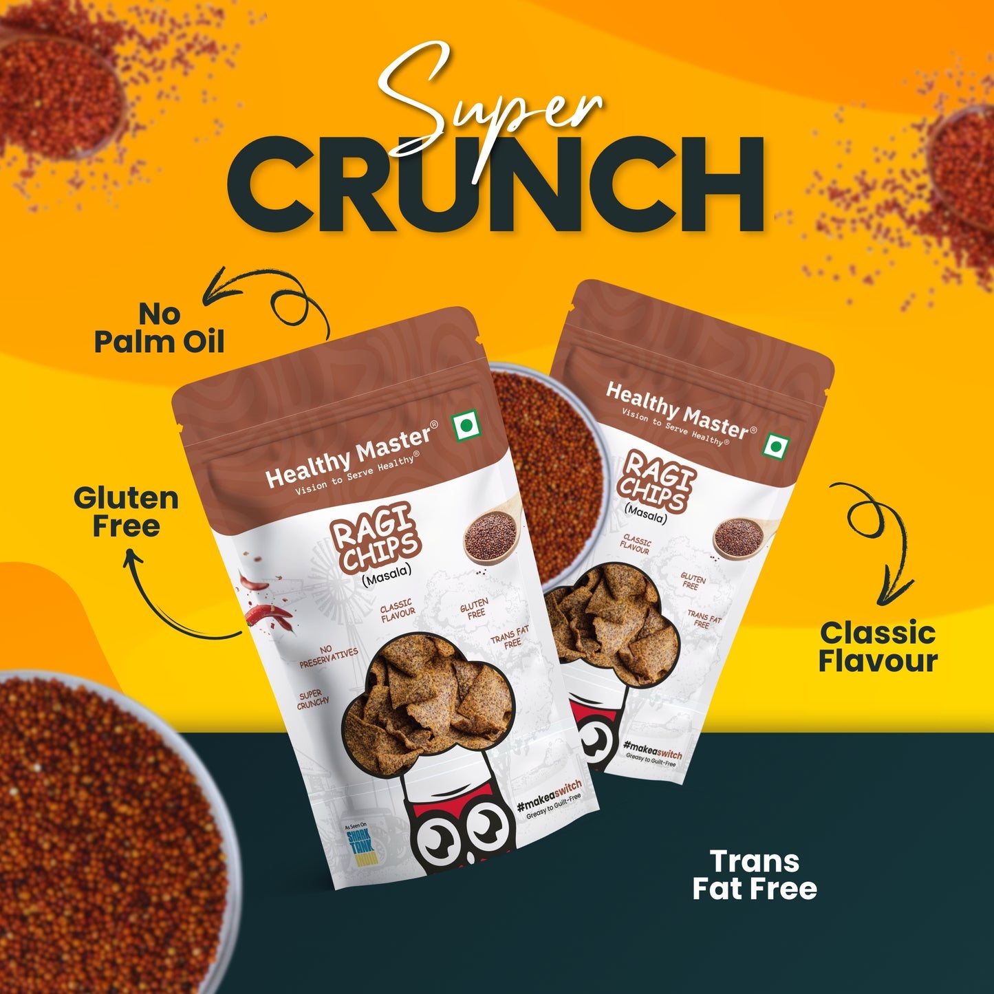 Ragi Chips - Light and Crispy (Traditional Spice)