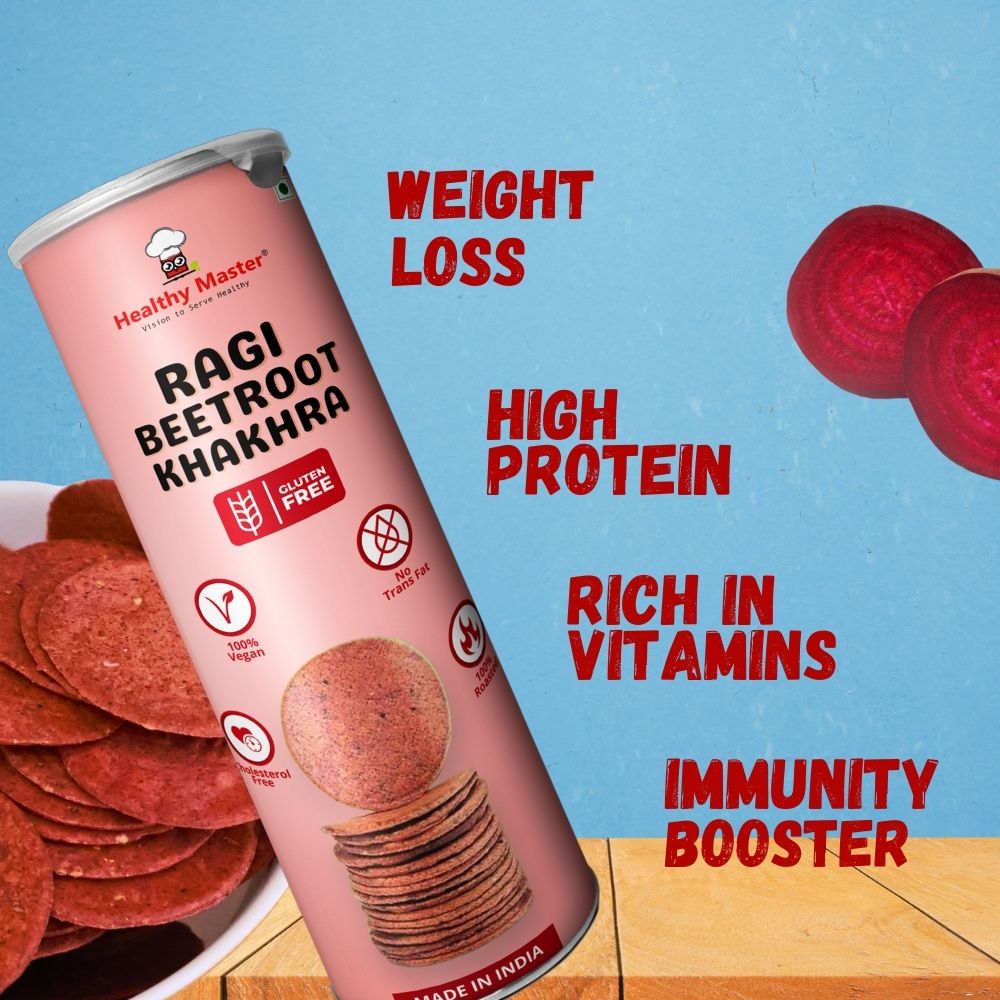 Roasted Ragi Beetroot Khakhra - Coin Sized