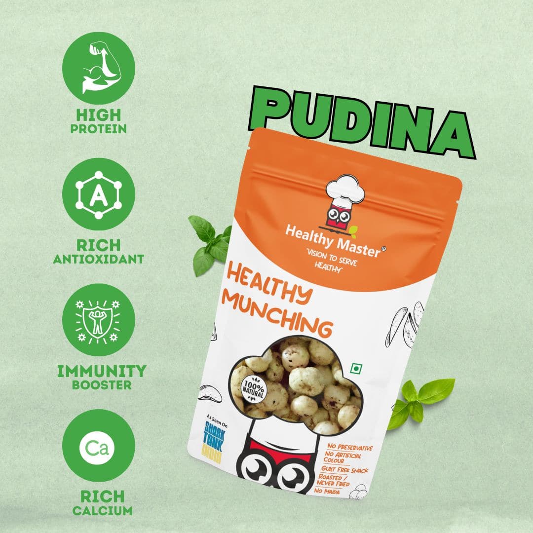 Crispy Fox Nuts (Makhana) - Mint (Pudina) Flavour - Healthy Master