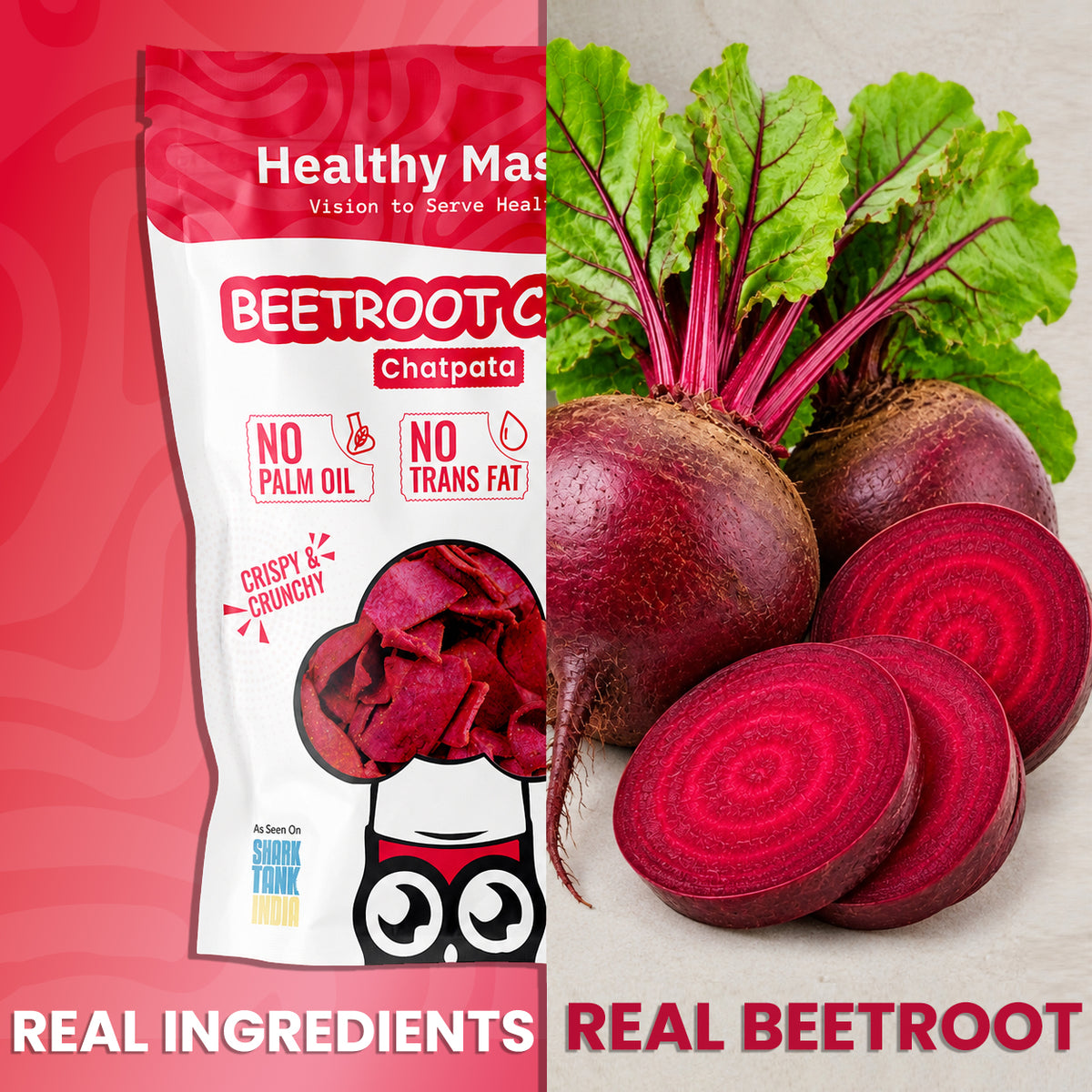 Beetroot Chips - Light and Crispy (Chatpata Spice)