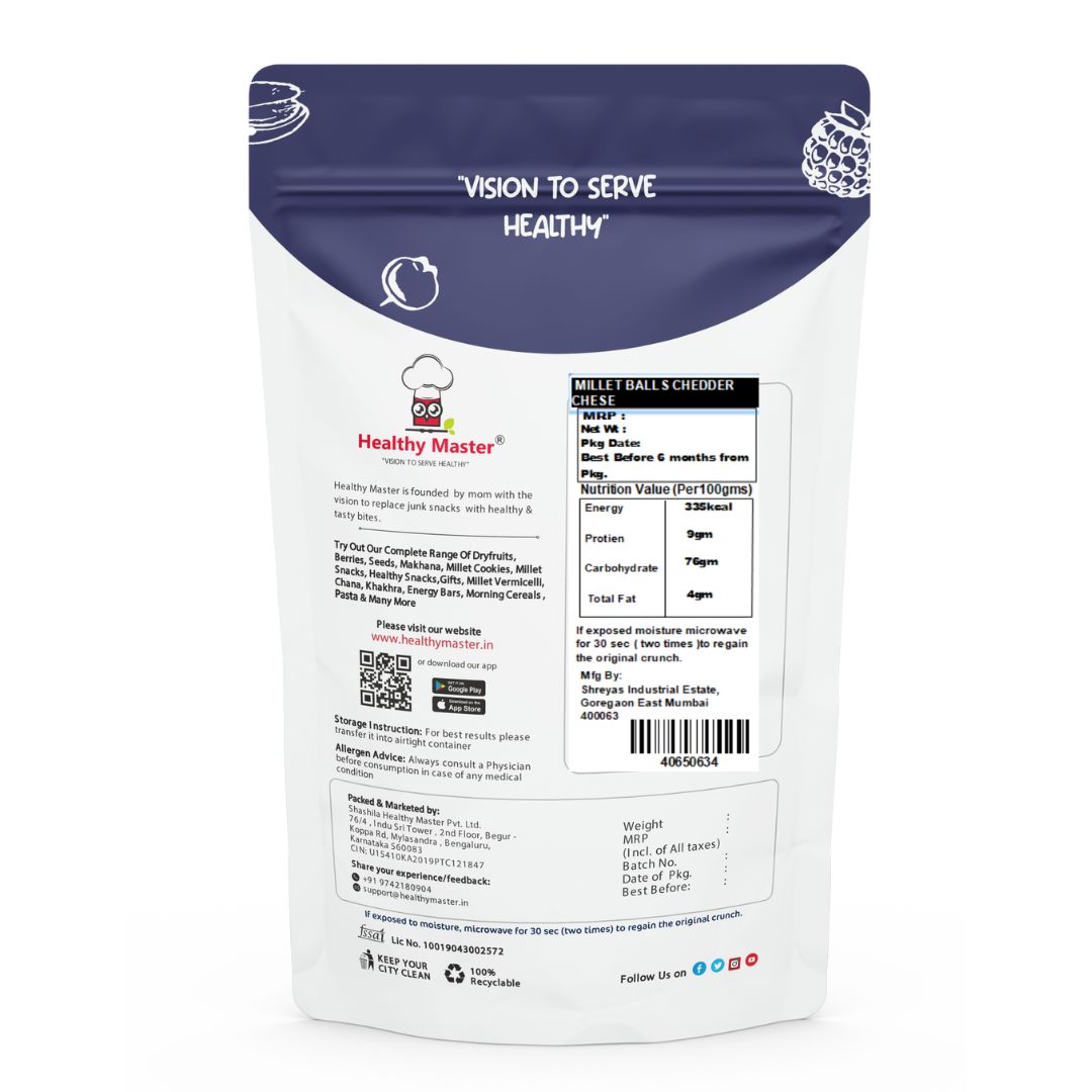 Millet Balls Cheddar Cheese - Healthy Master