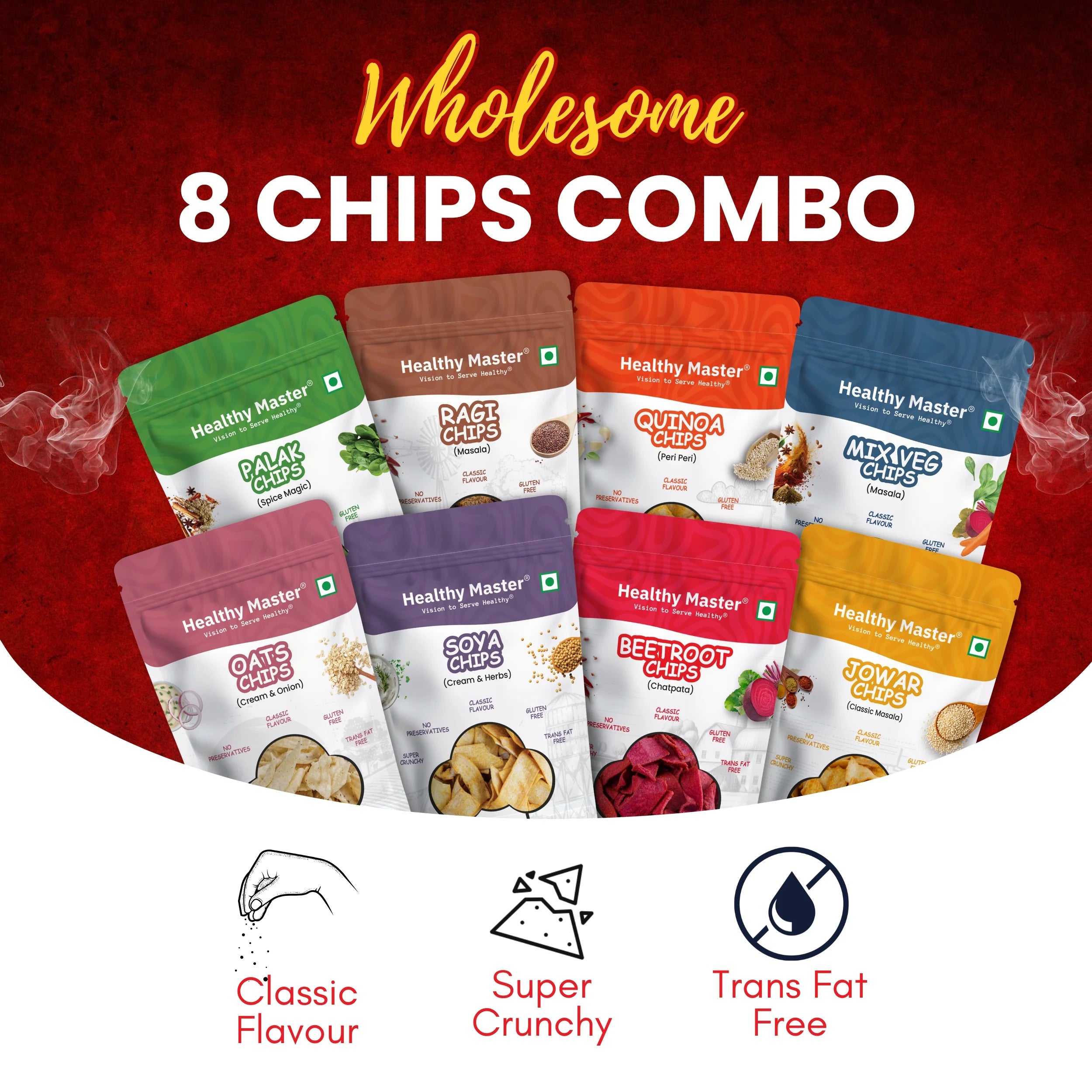 Light and Crispy Chips Combo (Pack of 8) (Each 100gm)