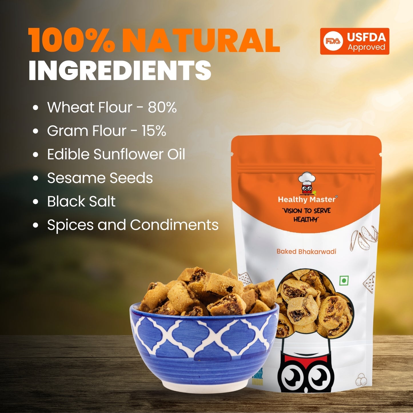 Light and Crispy Bhakarwadi | Contains Gram Flour - Source of Protein