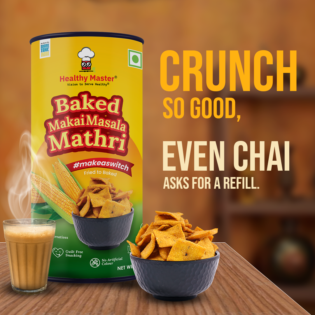 Baked Makai Mathri -  Masala Flavour (Spicy)