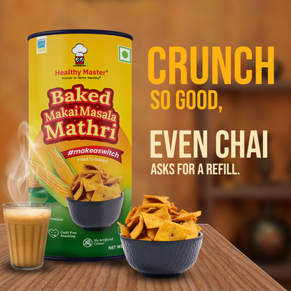 Baked Makai Mathri -  Masala Flavour (Spicy)