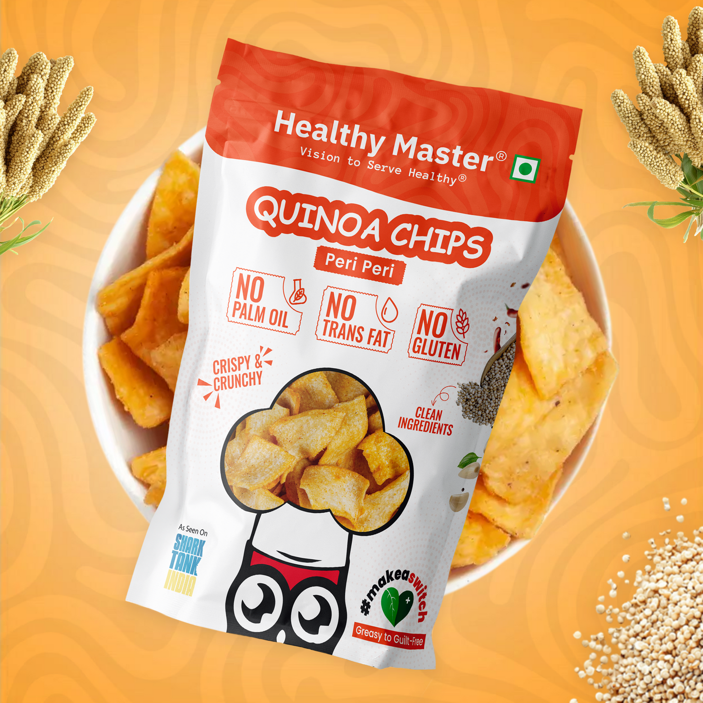 Quinoa Chips - Light and Crispy (Peri-Peri)