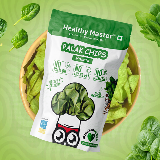 Palak & Blackgram (Urad) Chips - Light and Crispy (Spice Magic)