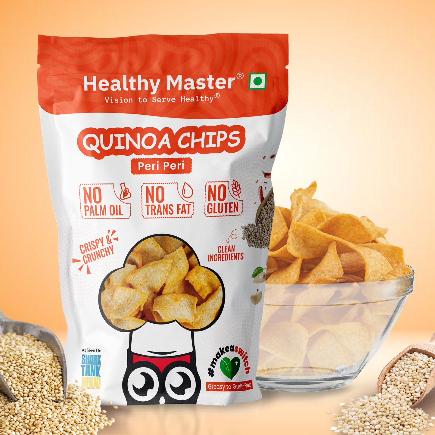 Quinoa Chips - Light and Crispy (Peri-Peri)