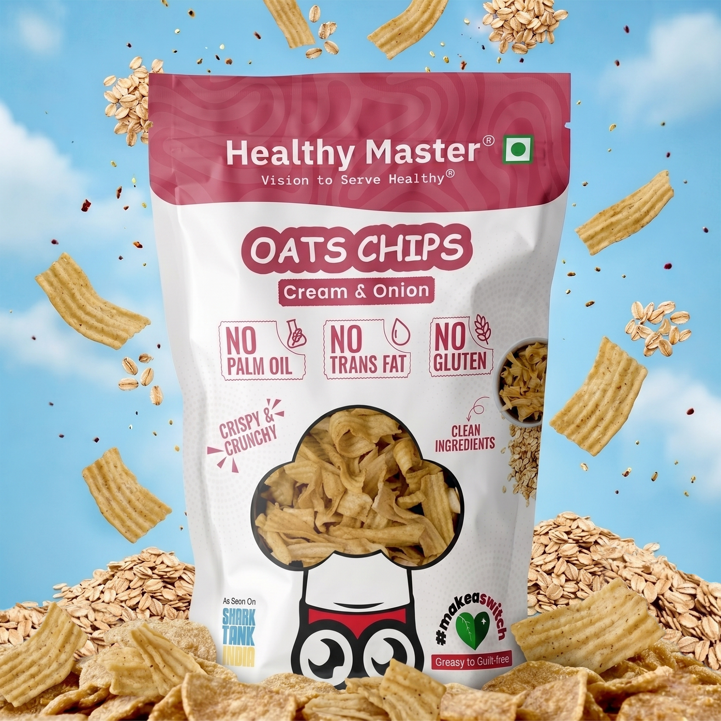 Oats Chips - Light and Crispy (Cream and Onion)