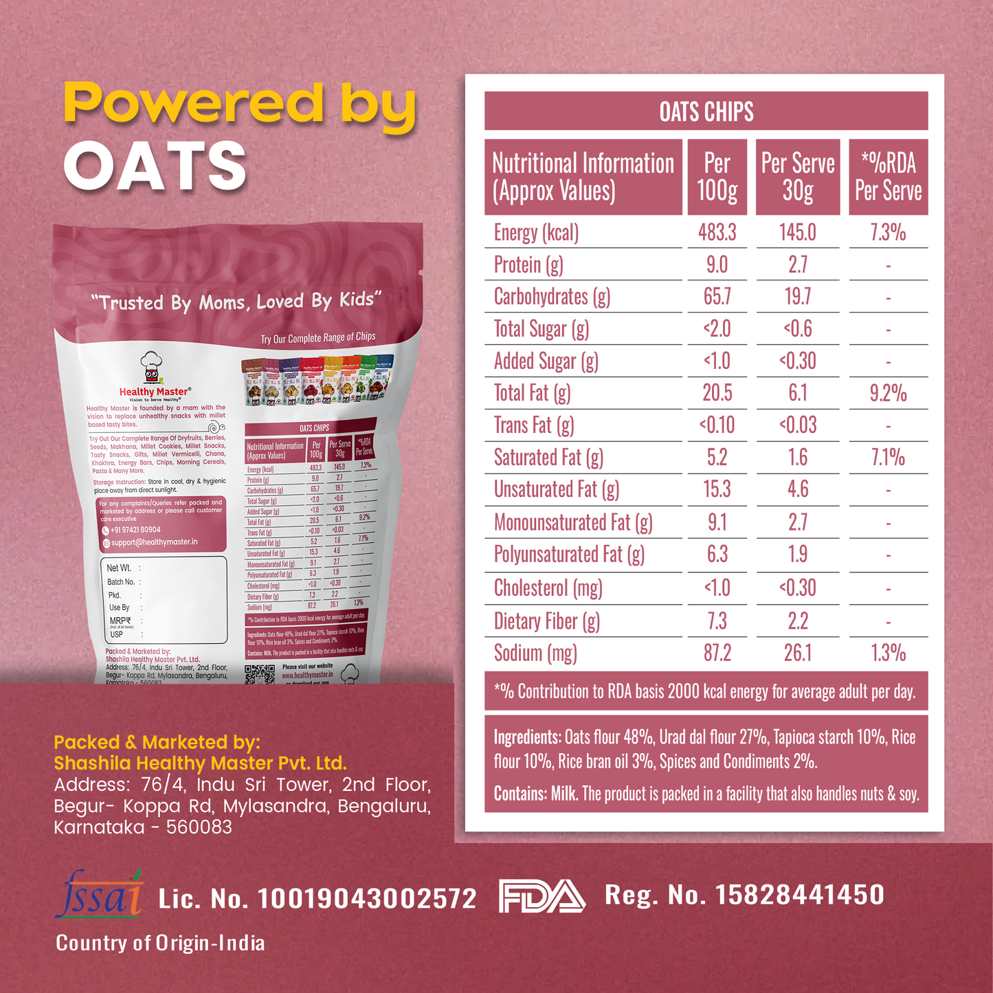 Oats Chips - Light and Crispy (Cream and Onion)