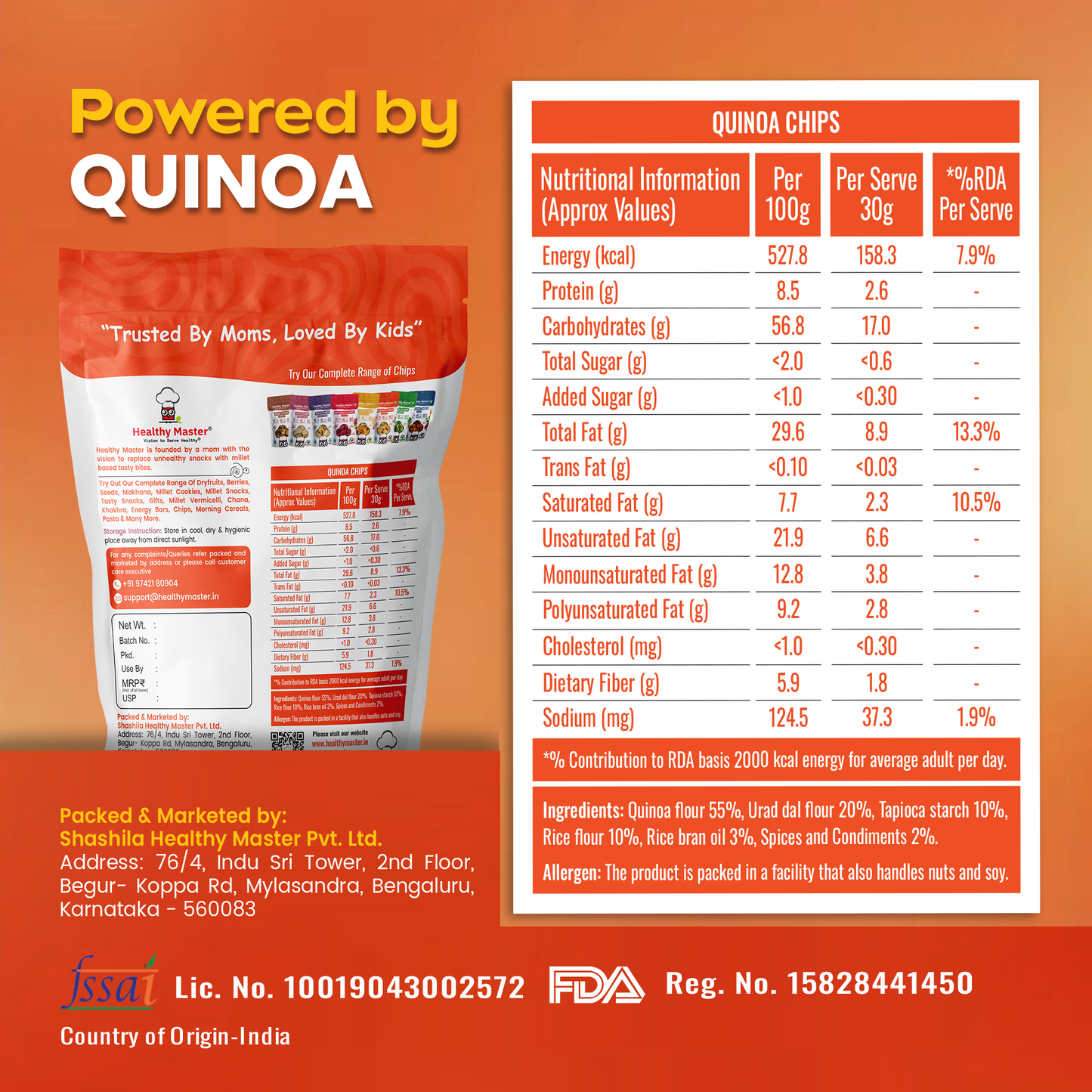 Quinoa Chips - Light and Crispy (Peri-Peri)