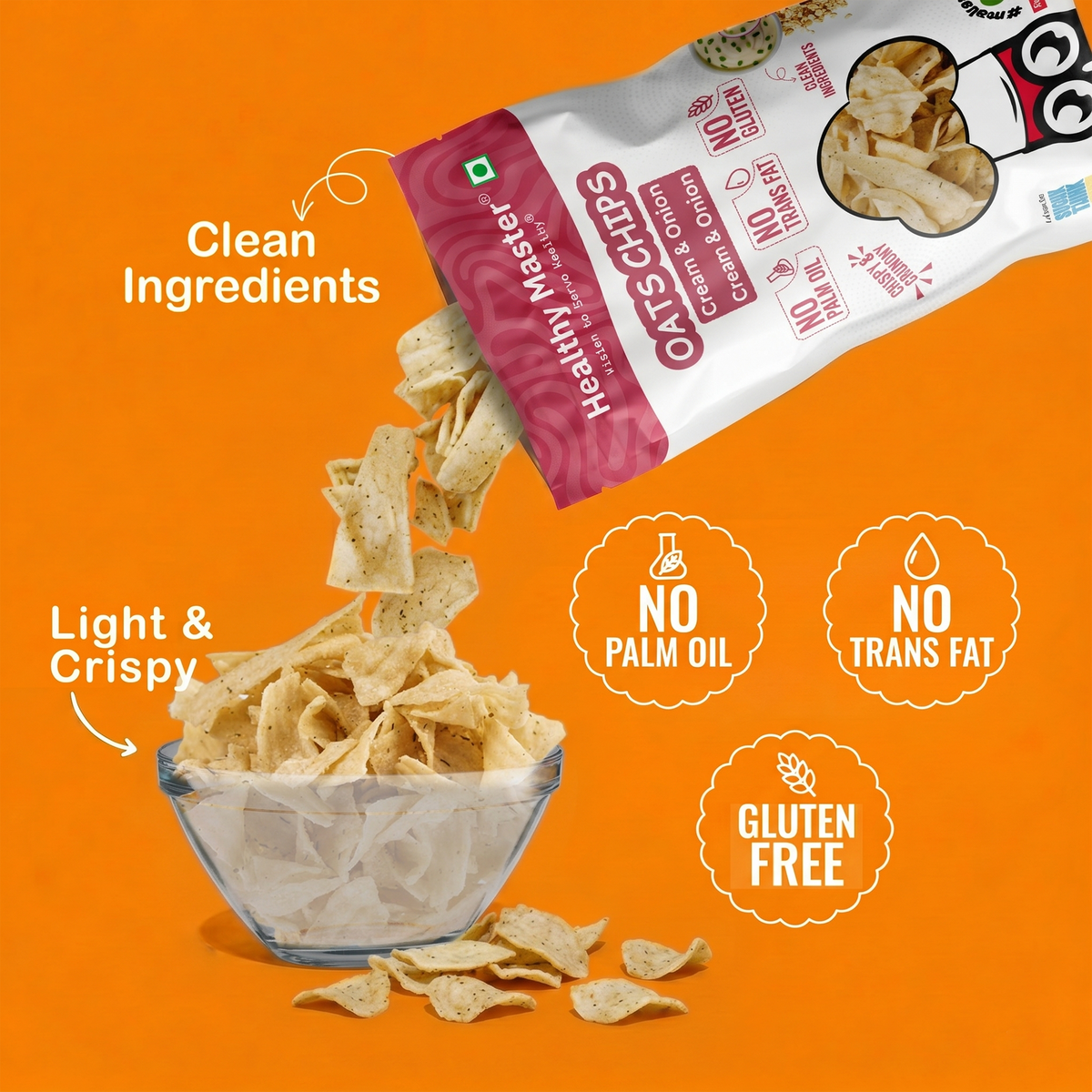 Oats Chips - Light and Crispy (Cream and Onion)