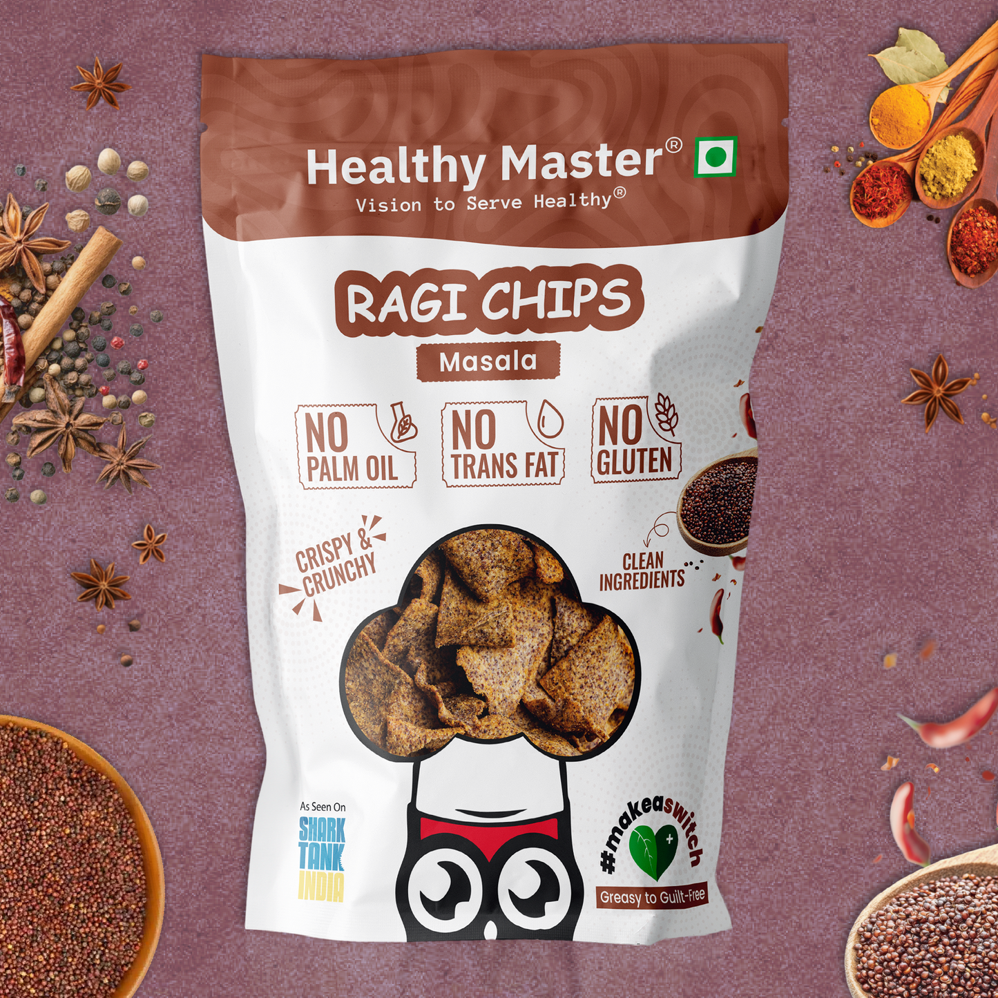 Ragi Chips - Light and Crispy (Traditional Spice)