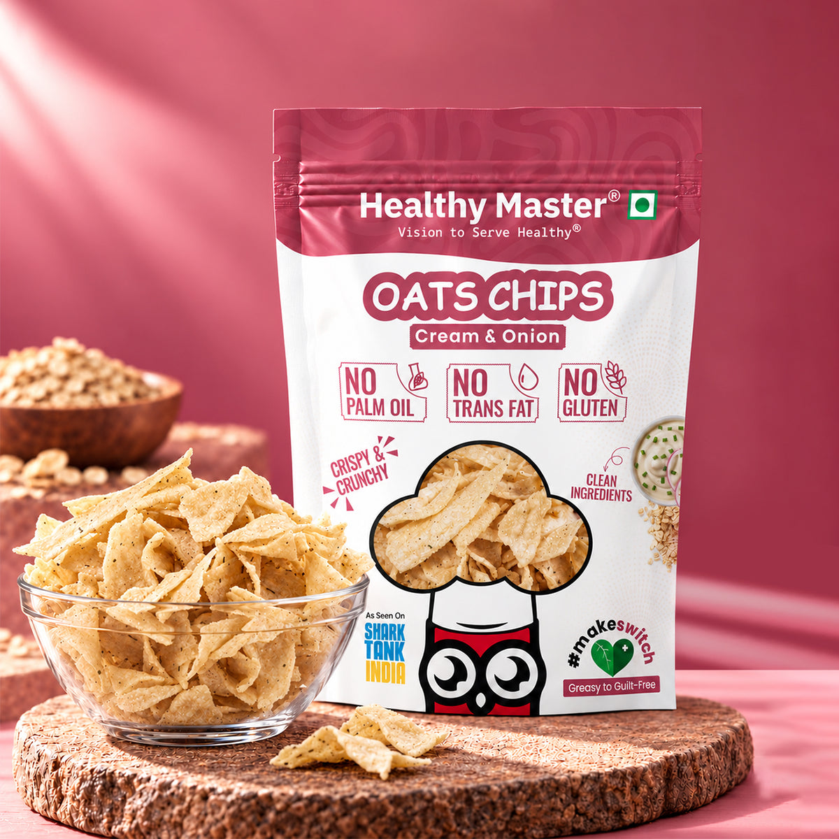Oats Chips - Light and Crispy (Cream and Onion)