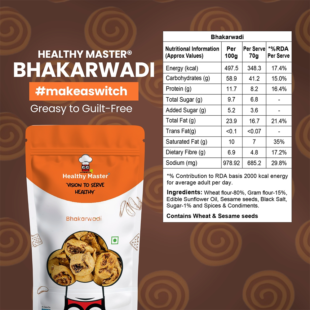 Light and Crispy Bhakarwadi | Contains Gram Flour - Source of Protein