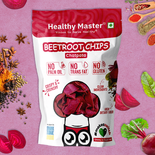 Beetroot Chips - Light and Crispy (Chatpata Spice)