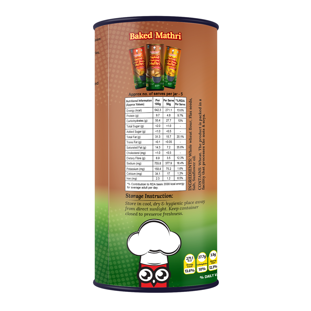 Wheat Mathri - Baked with Flax Seeds