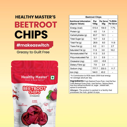 Non-Fried Crispy Beetroot Chips