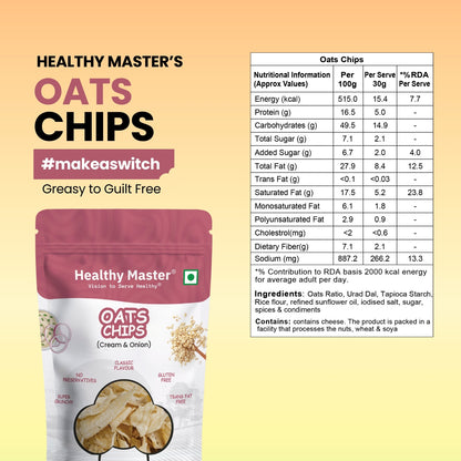 Oats Chips - Light and Crispy (Cream and Onion)