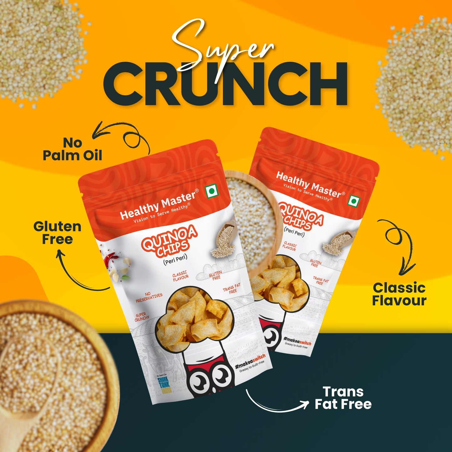 Quinoa Chips - Light and Crispy (Peri-Peri)