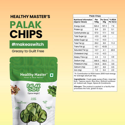 Palak & Blackgram (Urad) Chips - Light and Crispy (Spice Magic)