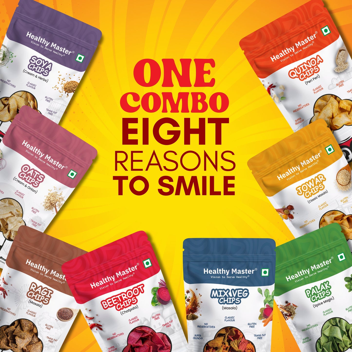 Light and Crispy Chips Combo (Pack of 8) (Each 100gm)