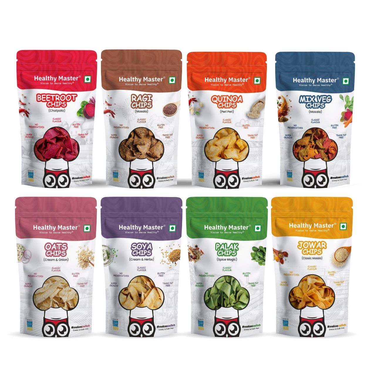 Light and Crispy Chips Combo (Pack of 8) (Each 100gm)