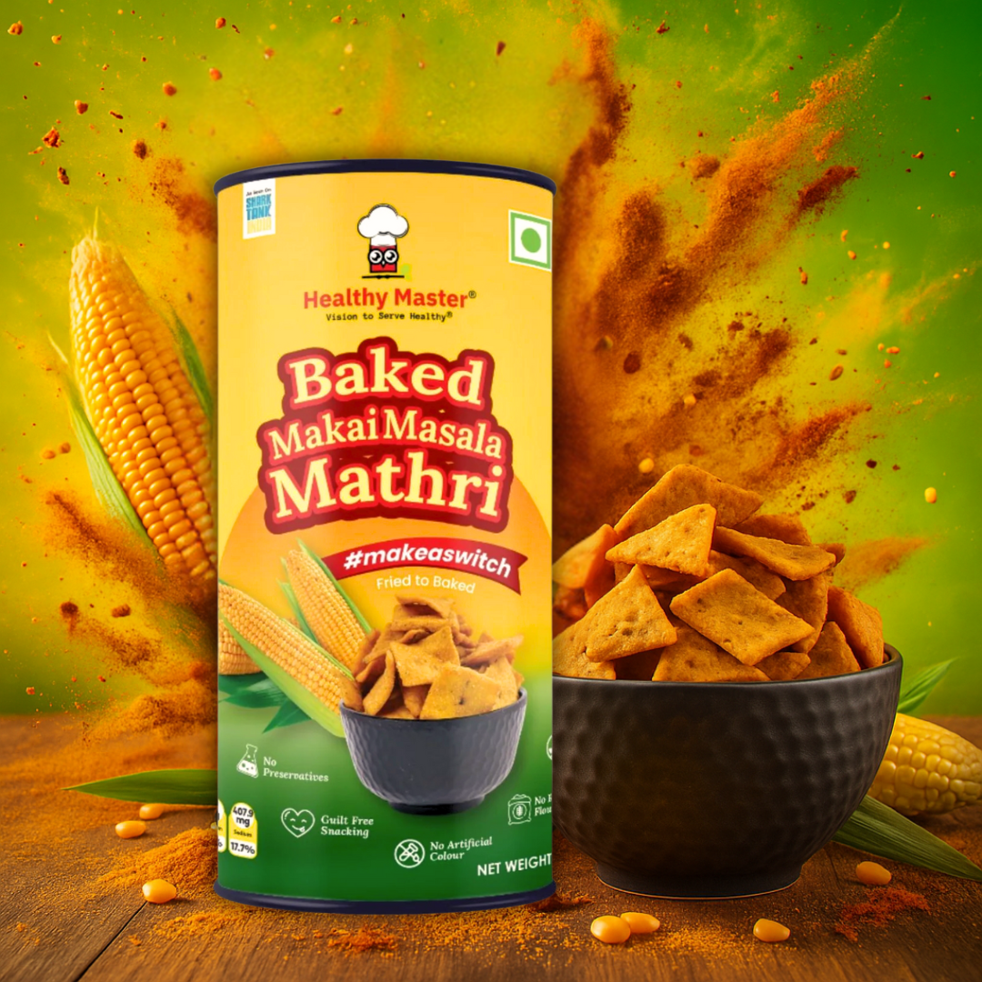 Baked Makai Mathri -  Masala Flavour (Spicy)