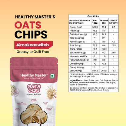 Oats Chips - Light and Crispy (Cream and Onion)