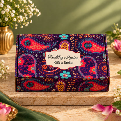 Opulent Giftset 2 | Diwali Gift Box with Chips, Almonds, Cookies & Pooja Essentials
