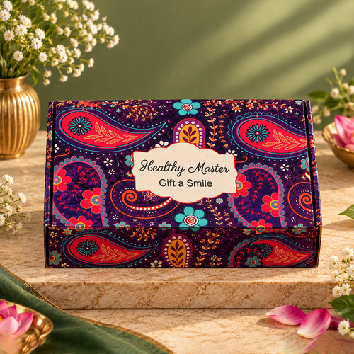 Opulent Giftset 2 | Diwali Gift Box with Chips, Almonds, Cookies & Pooja Essentials