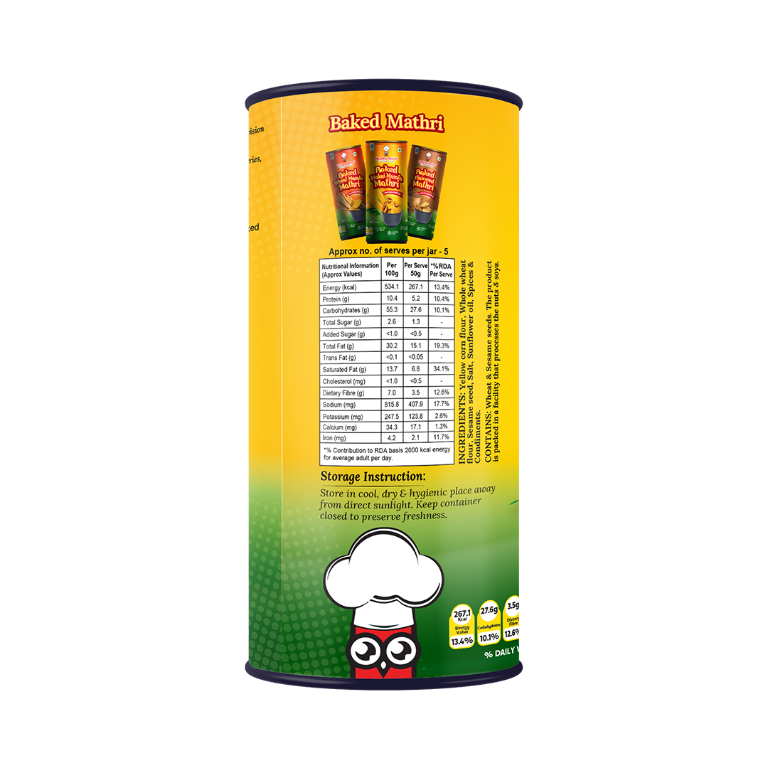 Baked Makai Mathri -  Masala Flavour (Spicy)