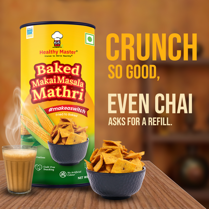 Baked Makai Mathri -  Masala Flavour (Spicy)