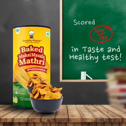 Baked Makai Mathri -  Masala Flavour (Spicy)