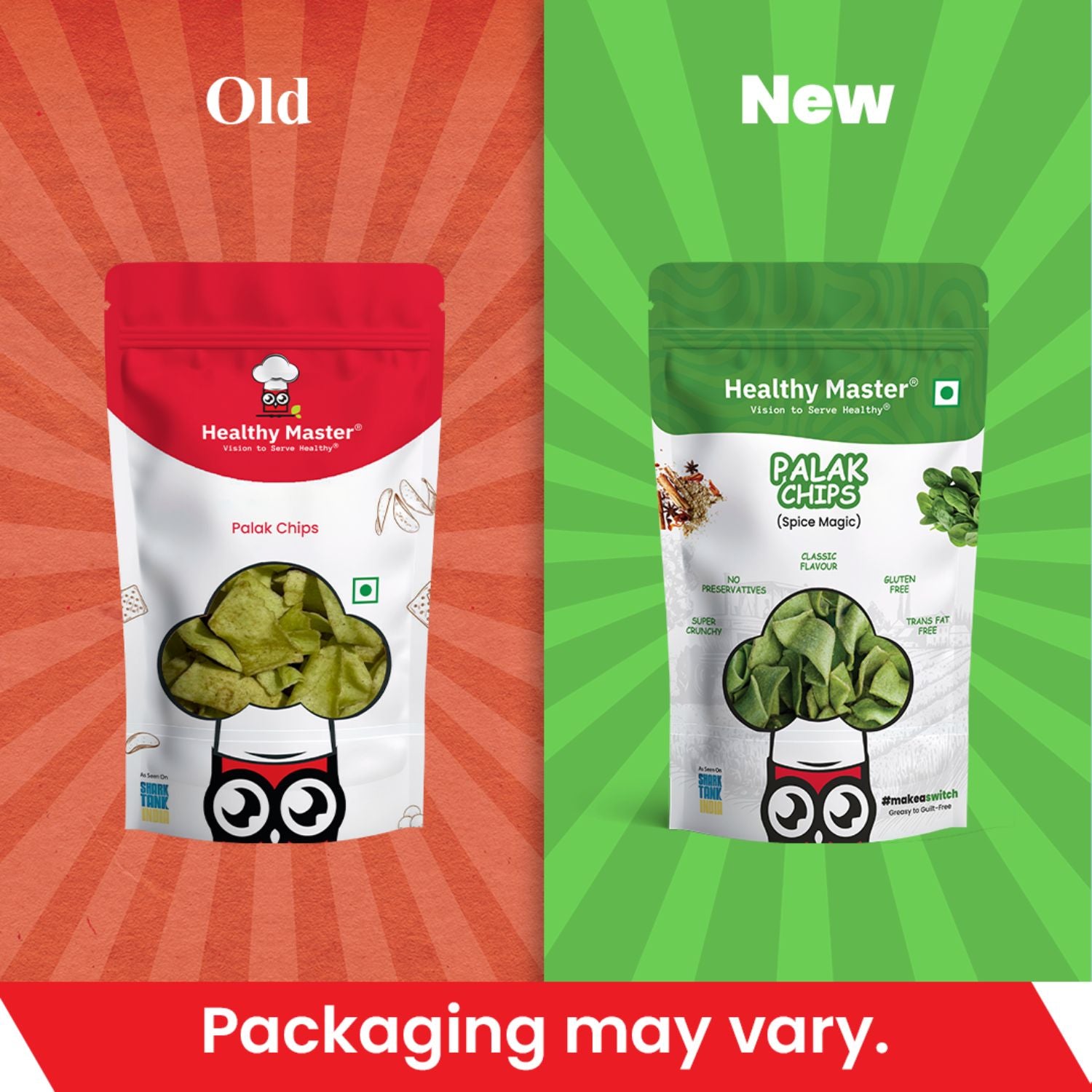 Palak & Blackgram (Urad) Chips - Light and Crispy (Spice Magic)