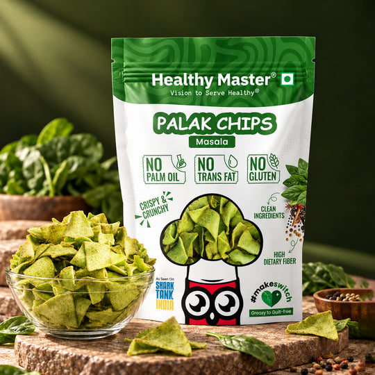 Palak & Blackgram (Urad) Chips - Light and Crispy (Spice Magic)